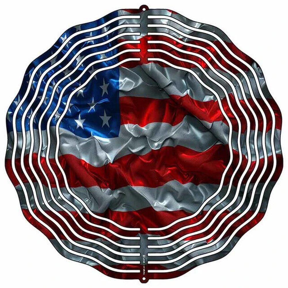 10" Metal American Flag Wind Spinner 360 swivel hook Garden Lawn Yard Decor Home & Garden:Yard, Garden & Outdoor Living:Décor:Windmills & Wind Spinners Style Your Walls